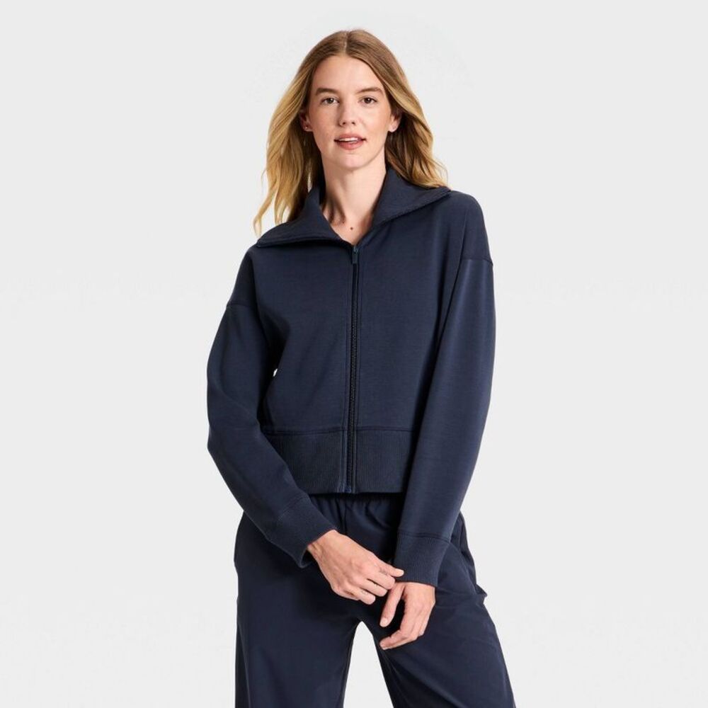 Women's Airy Sleek Full Zip Jacket - All In Motion Navy Blue S